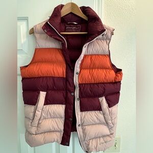 Womens Eddie Bauer Burgundy Puffer Vest large tall